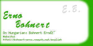 erno bohnert business card